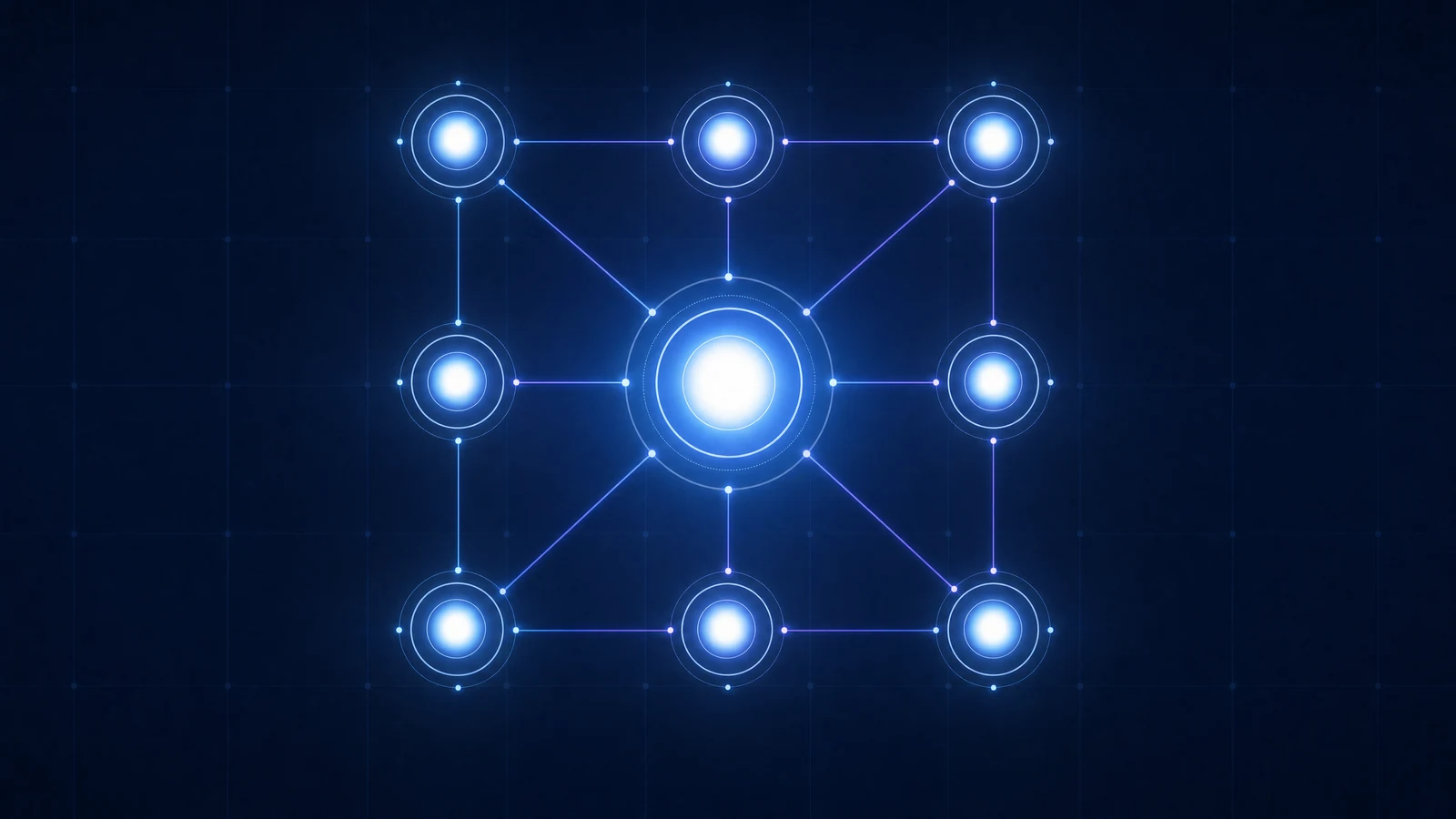 Carte d'autorité topique 3×3 — neuf nœuds interconnectés représentant l'écosystème d'expertise en SEO 2026 selon Koray Tuğberk